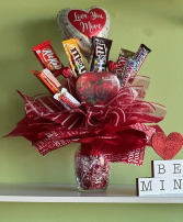 Be Mine Candy Bouquet Valentine Arrangement