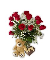 Be Mine Combo roses in vase  in Stratford, Ontario | Flowers on York