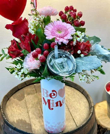 Be Mine -- Cup Bouquet  in Sandusky, OH | BAILEY'S BUDS 'N BLOOMS