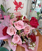 "Be Mine" Dozen Wrapped Roses in Glastonbury, Connecticut | THE FLOWER DISTRICT