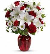 Be My Love Bouquet with Red Roses Red,White