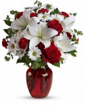 Be My Love Ruby Red vase arrangement