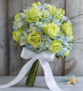 Beach Wedding Blue Hydrangea Bouquet