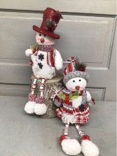 Beaded Dangle Leg Snowman  