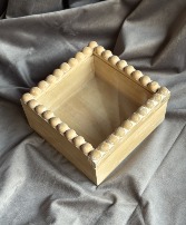 Beaded Wood and Glass Trinket Box 