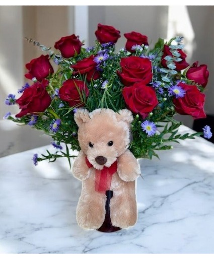 Bear Dozen Vase Arrangement  (LGOE)