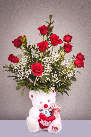 V5 Bear Hug Dozen Rose Special Roses