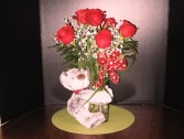 Bear Hug Keepsake Flower Arrangement