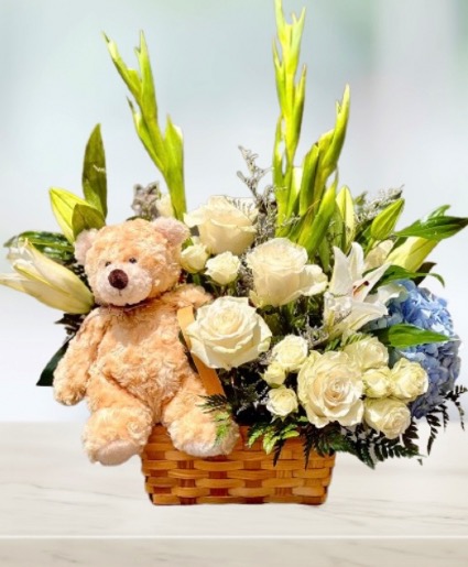 Bear Hugs and Blooms Flower Bouquet Fresh Flower Delivery