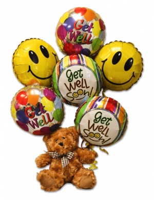 Bear With Balloons Stuffed Bear with Balloons Arrangement