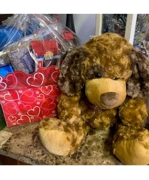 Bear with red heart box 