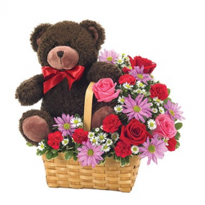 Bearing My Heart Basket Floral Arrangement