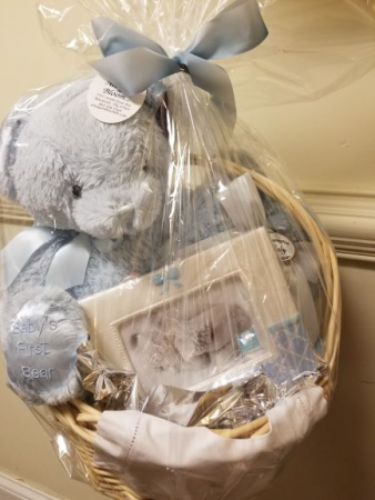 Bearington Blue Baby Basket gift basket