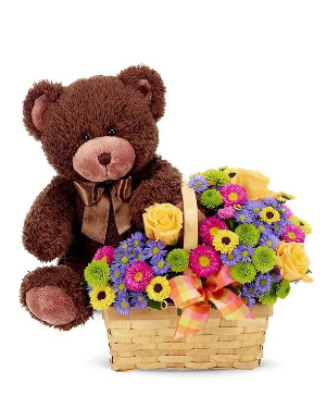 Beary Best Wishes Floral Arrangement