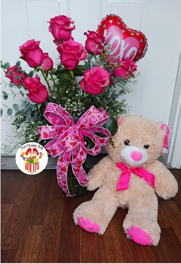 Beary Much In Love Roses in Louisville, KY | The Flower Box LLC