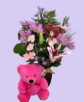 Beary Special Bouquet FHF-BV543 Fresh Flower Vase Arrangement Local delivery only