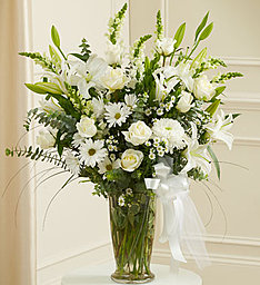 Beautiful Blessings in White Lovely Lilies, Roses and More in Gainesville, FL | PRANGE'S FLORIST