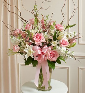 Beautiful Pink Vase Arrangement assorted flowers