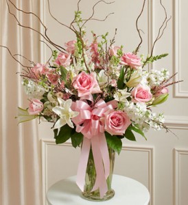 Beautiful Pink Vase Arrangement assorted flowers