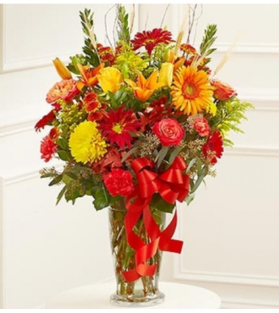 Beautiful Blessings Sympathy Vase - Fall Colors 