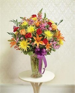 Beautiful Blessings Vase Arrangement - Bright Funeral - Sympathy