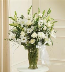 Beautiful Blessings Vase Arrangement - White Funeral - Sympathy