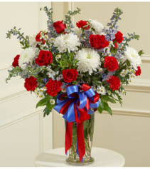 Beautiful Blessings Vase - Patriotic Arrangement