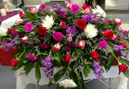 Beautiful Blooms Casket Spray Funeral Flowers
