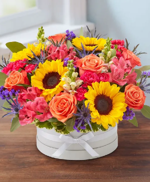 Beautiful blooms Floral Hat box W/Lid