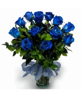 Blue Roses with filler local delivery only- Available 2/11