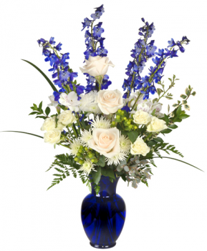 Beautiful Blue Vase Arrangement