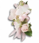 Wedding* Beautiful Blush Corsage T196-3a Dendrobium orchids and spray roses