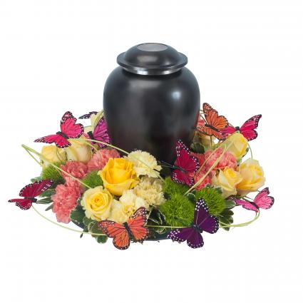 Beautiful Butterfly Surround Urn
