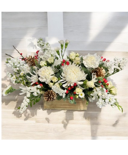 A White Christmas Vase arrangement 