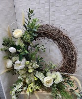 Beautiful creme and olive green wreath Wreath 