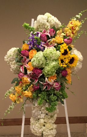 Beautiful Cross Easel Arrangement