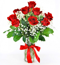 Beautiful Dozen Red Roses Flower Arrangement