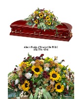 Beautiful Fall Casket  Fresh cut flowers 