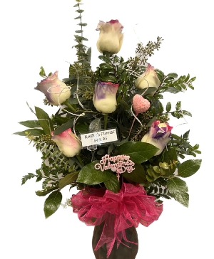 Beautiful Flamingo Roses Half Dozen