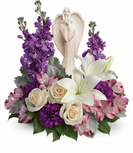  Beautiful Heart Bouquet  T274-3B sculpted angel 
