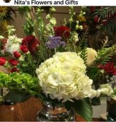 Beautiful Hydrangea  Mix vase arrangement Mixed flowers