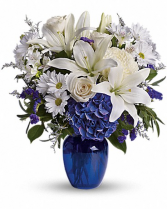 Beautiful In Blue Fresh Arrangement