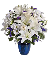 Beautiful in Blue Bouquet sympathy Arrangement