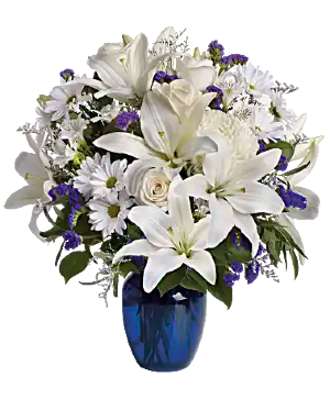 Beautiful in Blue Bouquet sympathy Arrangement