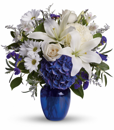 Beautiful in Blue by Teleflora Vase Arrangement