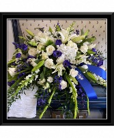 Beautiful In Blue Casket Spray Casket arrangement 