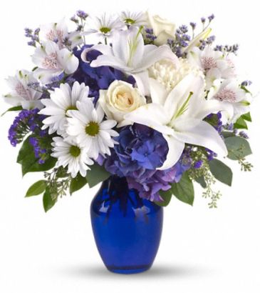 Beautiful in Blue Flower Arrangement