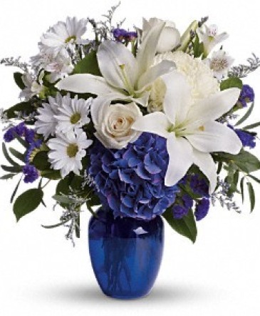 Beautiful In Blue Vase arrangement in Delta, BC | FLOWERS BEAUTIFUL Beautiful In Blue Vase arrangement in Delta, BC | FLOWERS BEAUTIFUL