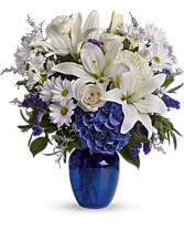 Beautiful in Blue T209-3A Vase Arrangement