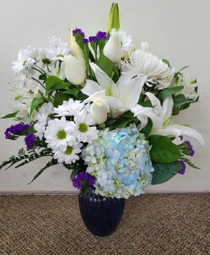 Beautiful In Blue   FS-110 vase arrangement